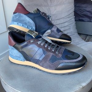 NWOT Blue suede Camo Valentino Garavani Sneakers